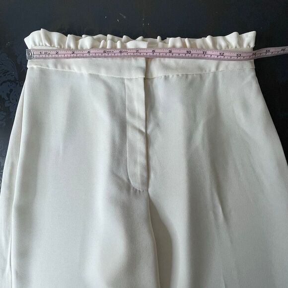 Express Wide Leg Super High Rise Ruffle Trim Waist Dress Pants Size 6S - Picture 5 of 12